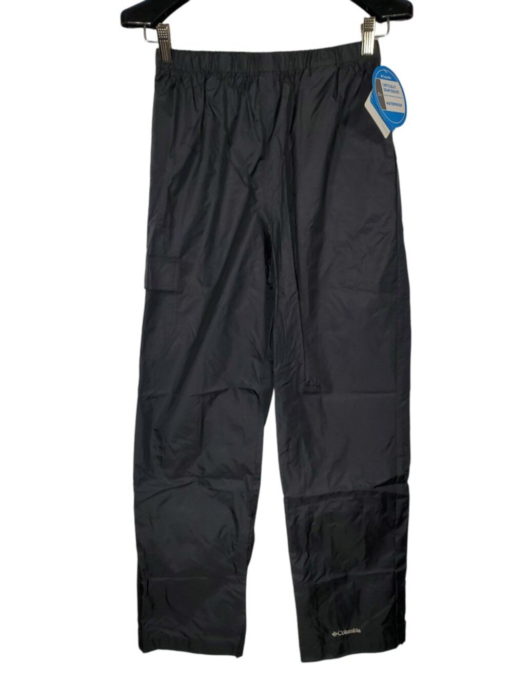 NWT Columbia Cypress Brook II Rain Pants Kids/Youth L Black Waterproof Cargo